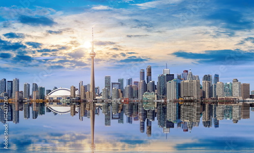 Toronto skyline from Ontario lake