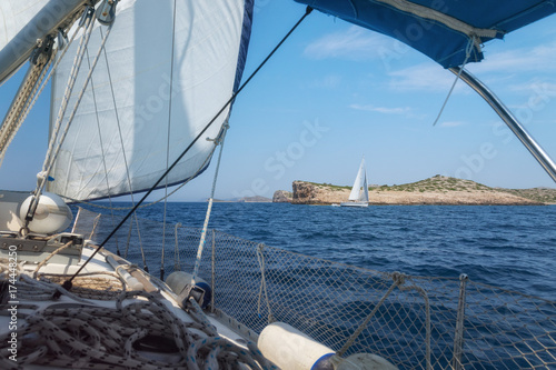 On the Sailboat in Adriatic Sea near the Kornati Islands National Park, Dalmatia, Croatia