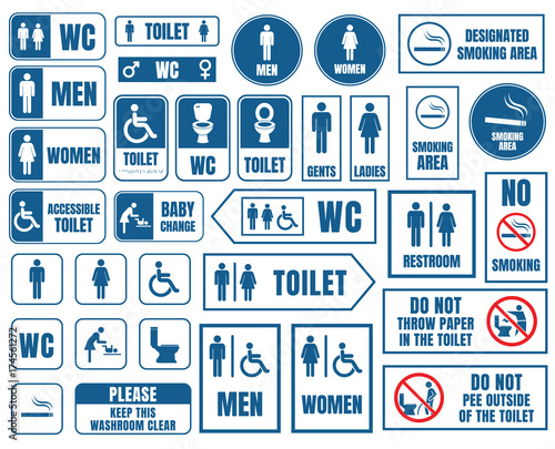 toilet signs, toilet icons set, wc signs
