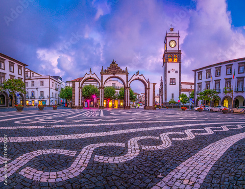 Portas da Cidade - the city symbol of Ponta Delgada in Sao Miguel Island in Azores, Portugal