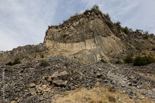 Rock formation basalt columns Symphony of the Stones near Garni, Armenia,