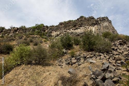 Rock formation basalt columns Symphony of the Stones near Garni, Armenia,