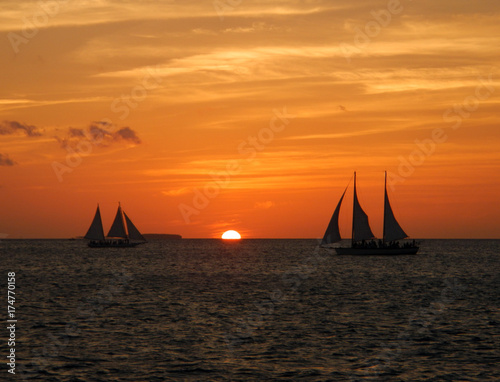 Sailboats at Sunset