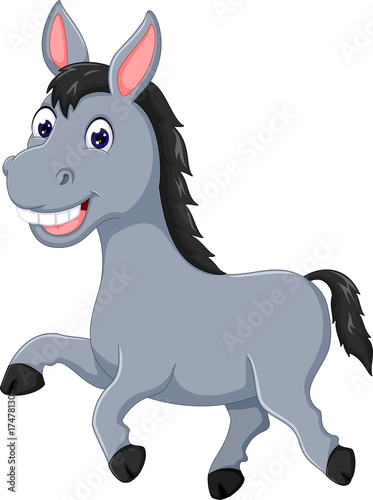 funny horse cartoon walking with smile