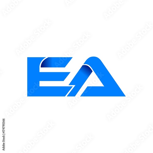 ea logo initial logo vector modern blue fold style