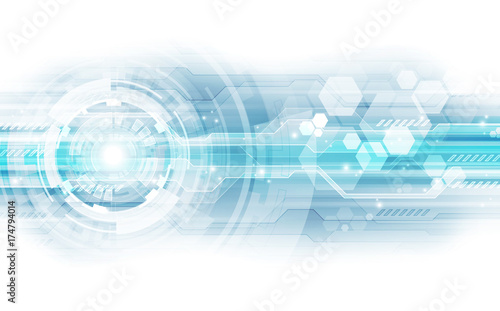 Abstract vector blue technology concept. background illustration