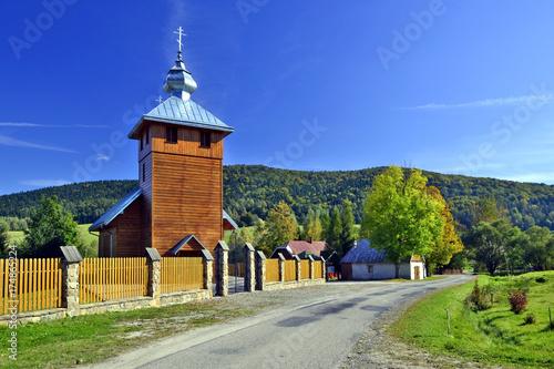 Orthodox church in Regietow village, Beskid Niski, Poland