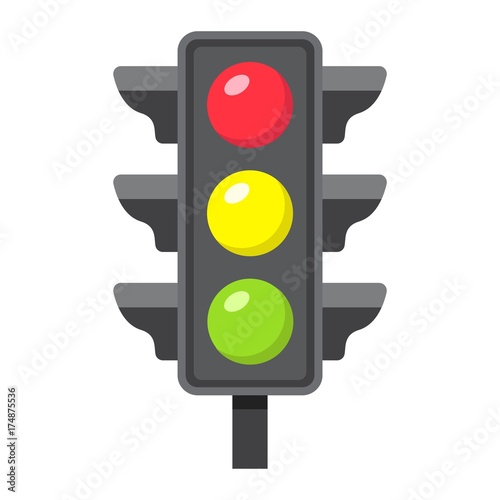 Traffic light flat icon, stoplight and navigation, regulation sign vector graphics, a colorful solid pattern on a white background, eps 10.