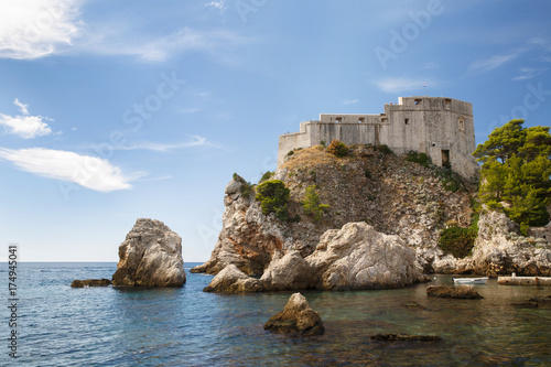 majestic fortress Lovrijenac on the cliff. Dubrovnik, Croatia
