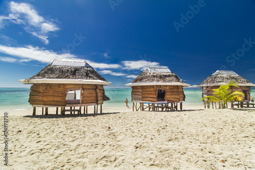 samoan fale bungalow at the beach in samoa savaii lano beach