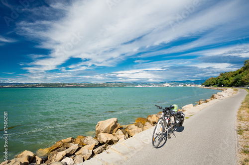 Bicycle travel by the sea