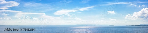 Panoramic beautiful seascape with cloud on a sunny day.