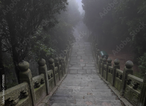 The Wudang Mountains,Hubei China. Many Taoist monasteries to be found there,It’s world heritate and famous in one of China. This here have a good weather sometime it a lot of the fog.