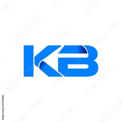 kb logo initial logo vector modern blue fold style