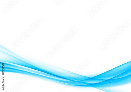 Abstract blue elegant speed air smoke border swoosh wave over white background