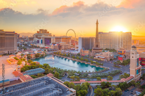 Aerial view of Las Vegas strip in Nevada