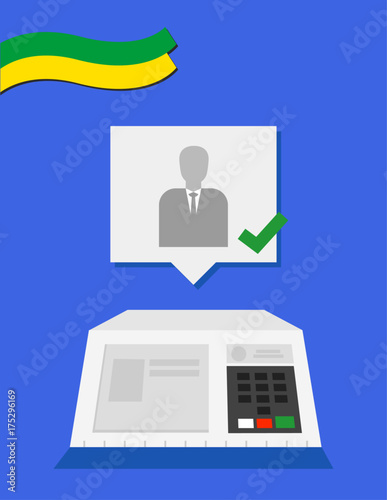 Electronic machine Brazilian voting candidate illustration