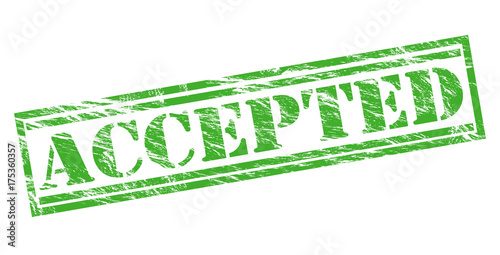 accepted green stamp on white background