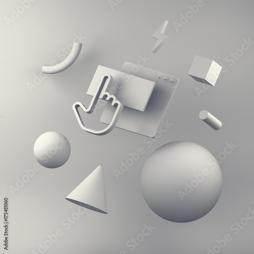 Abstract background web content. 3d render