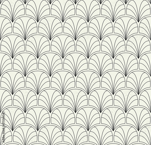 Vector Floral Art Nouveau Seamless Pattern
