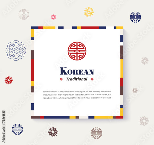 Korean traditional frame design. strip color design frame. vector illustration.