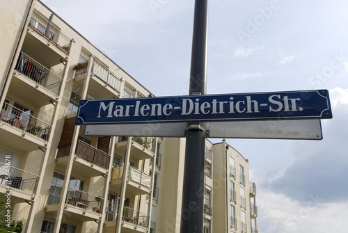 Marlene Dietrich Strasse, Marlene Dietrich Street, sign, Munich, Upper Bavaria, Bavaria, Germany, Europe