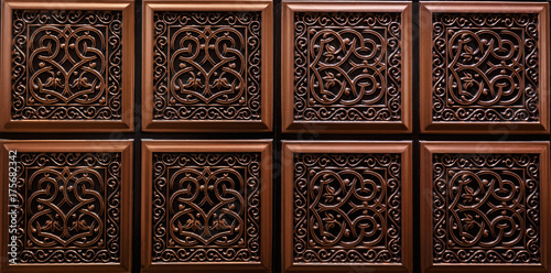 gorgeous amazing detailed closeup view of dark brown color interior ceiling tiles luxury background