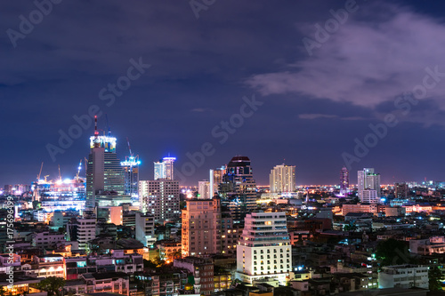 night cityscape in metropolis