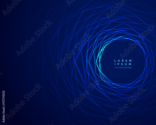 technology tunnel blue lines background design