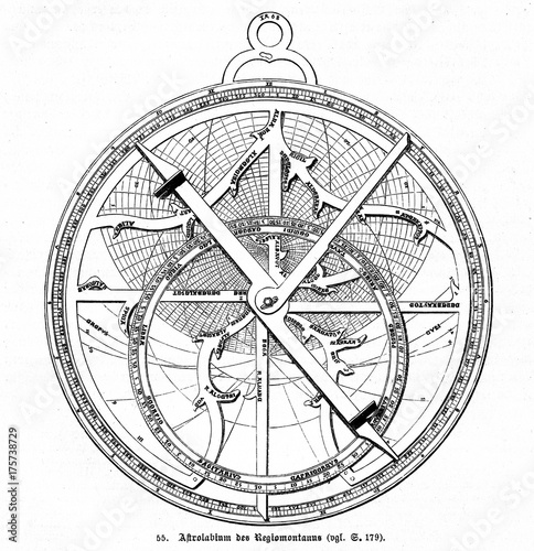 Astrolabe, designed by german astronomer Regiomontanus (from Spamers Illustrierte Weltgeschichte, 1894, 5[1], 109)