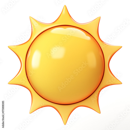 Cartoon sun 3d rendering