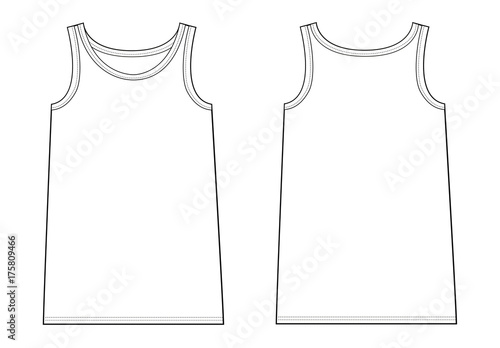 tank top garment sketch for fashion industry