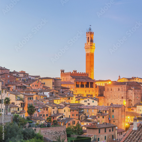 Siena Italy, Sunset Cityscape