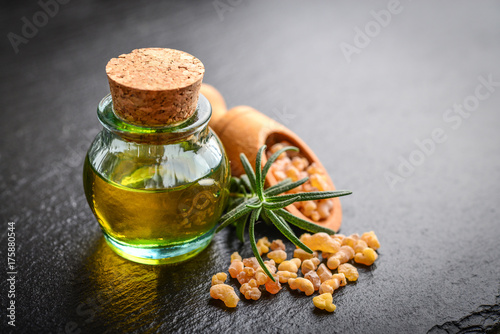 A bottle of frankincense essential oil