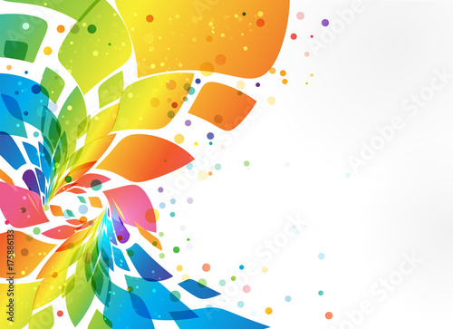 Abstract background, colorful element on white background