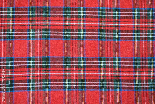 Tkanina w czerwono-zieloną kratę