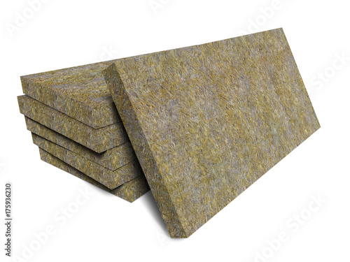 Mineral basalt rock wool mats stack