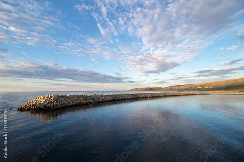 Breakwater in the village of Berlevag, Norway.