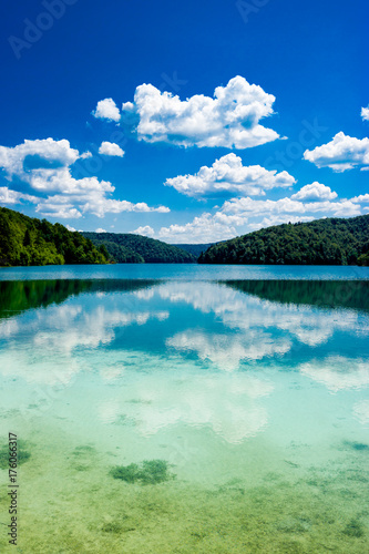 Reflexion in the Plitvice Lakes in Croatia