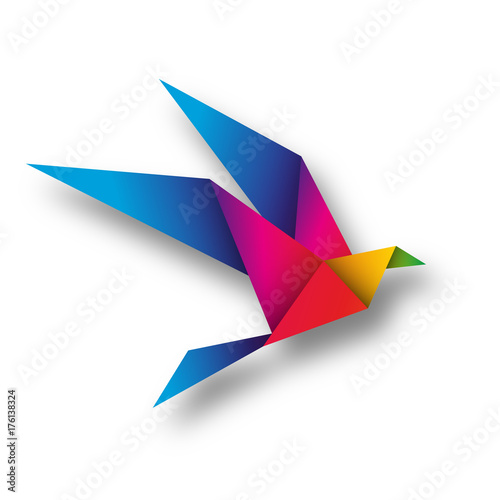 ptak origami wektor
