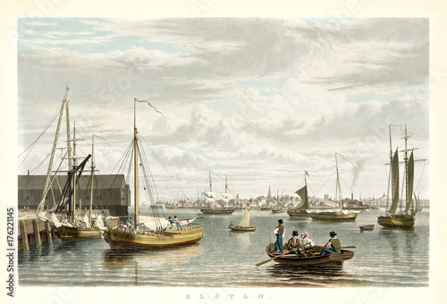 Old view of Boston from City Point. By Bennet, publ. in New York ca. 1833