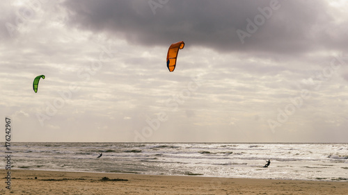 Zandvoort beach in the Netherlands is one of the finest in Holland or indeed in the Netherlands with many beach cafes and lots of recreation like kitesurfing, sailing.