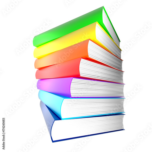 colorful books. isolated on white.