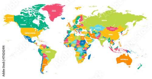 Colorful Vector world map
