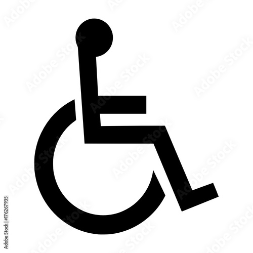 Wheelchair / handicapped access sign and symbol flat icon for websites and aps - icone fauteuil roulant