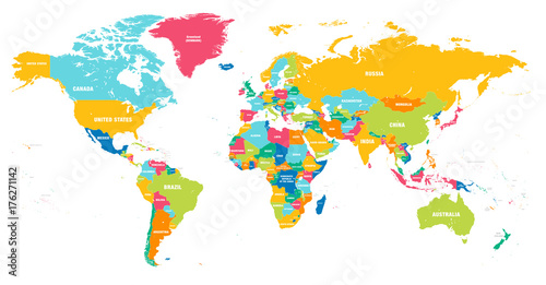 Colorful Vector world map