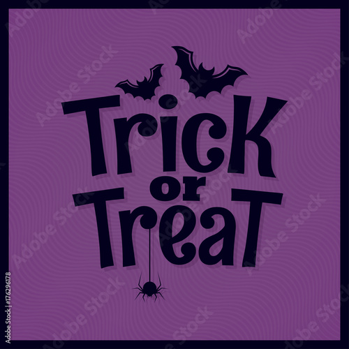 Trick or treat halloween lettering background