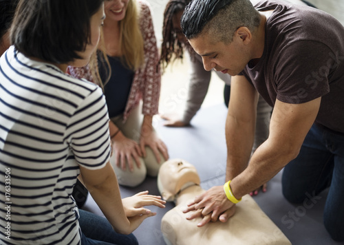 CPR First Aid Training Concept