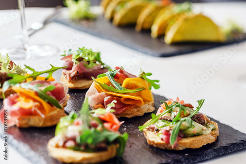 canape on the holiday table