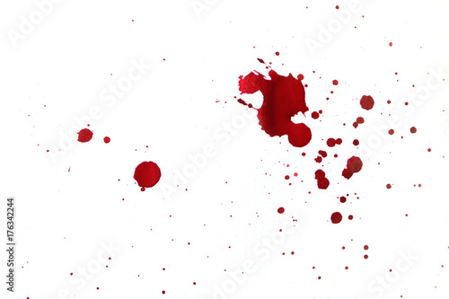 Blood splatters on white background.